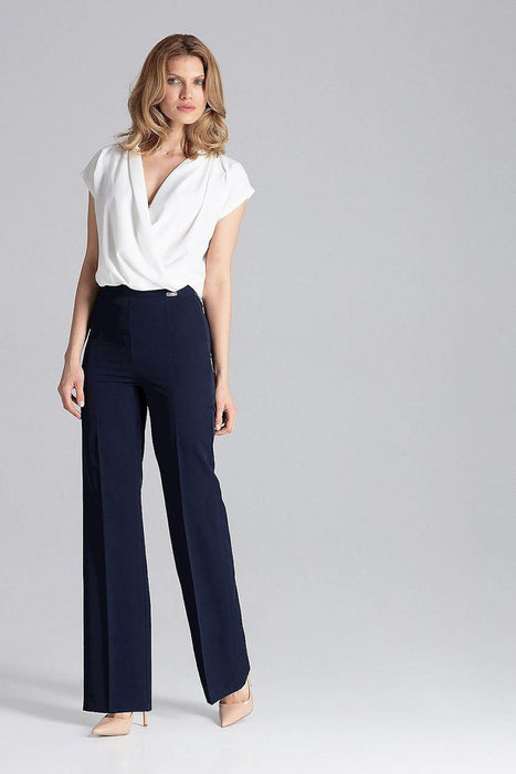 Chic Side-Zip Flared Trousers