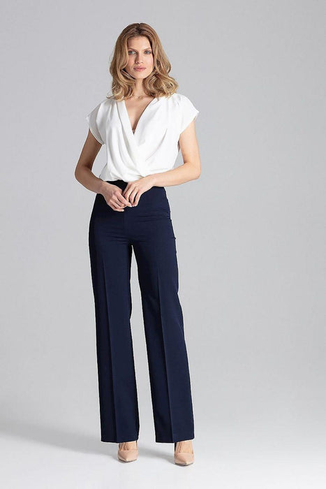 Chic Side-Zip Flared Trousers