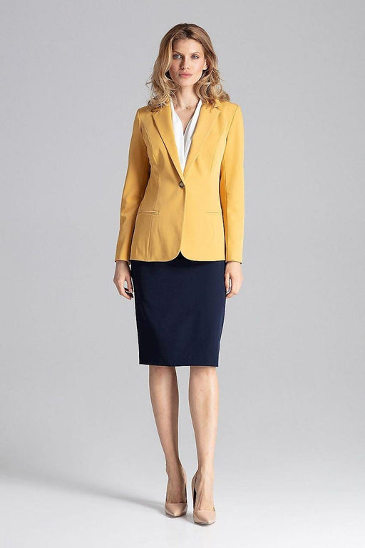 Chic One-Button Blazer with Playful Colorful Lining and Elegant Envelope Neckline