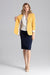 Chic One-Button Blazer with Playful Colorful Lining and Elegant Envelope Neckline