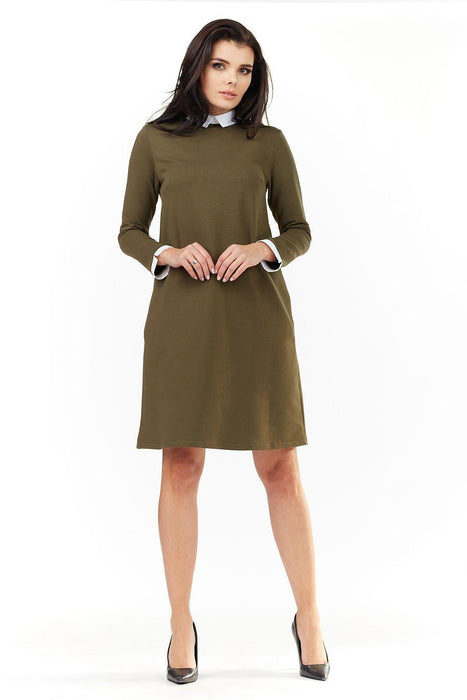 Chic Cotton Blend Daydress with Refined Accents