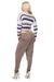 Trendy Striped Boat Neck Sweater