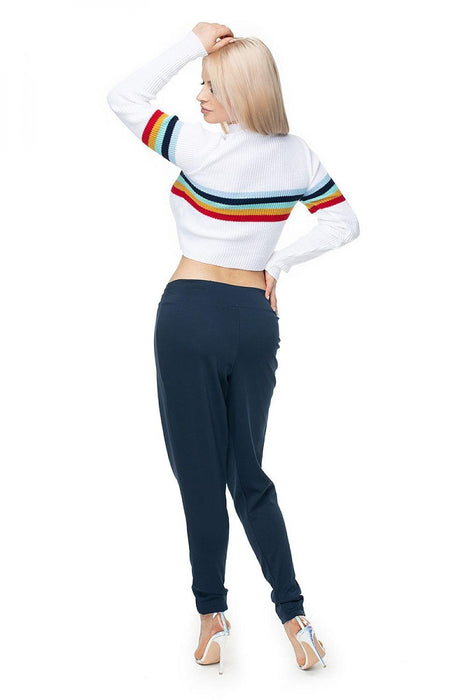 Colorful Striped Turtleneck Jumper