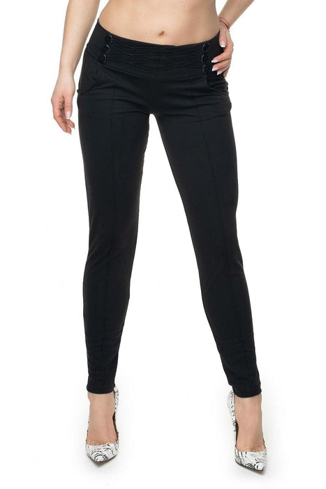 Chic Buttoned Peekaboo Trousers with Stylish Detail