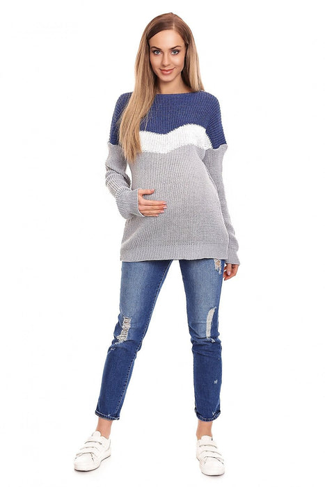 Stylish Boat Neck Knit Sweater for Expecting Mothers