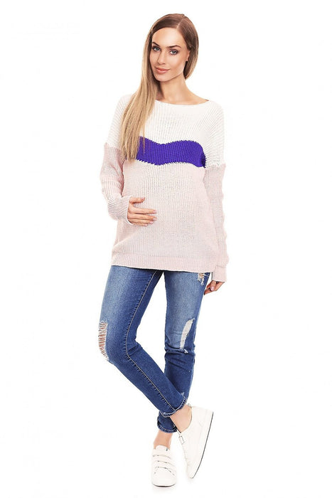 Stylish Boat Neck Knit Sweater for Expecting Mothers