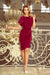 Chic Maroon Asymmetrical Day Dress by Numoco