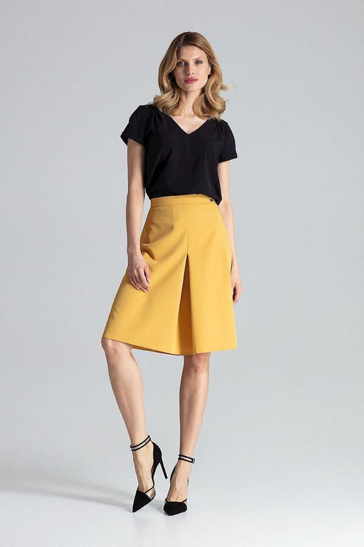 Elegant Pleated A-Line Midi Skirt