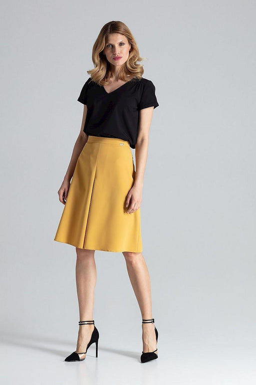 Elegant Pleated A-Line Midi Skirt