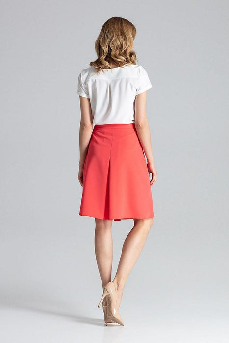 Chic Contrast Pleated A-Line Midi Skirt