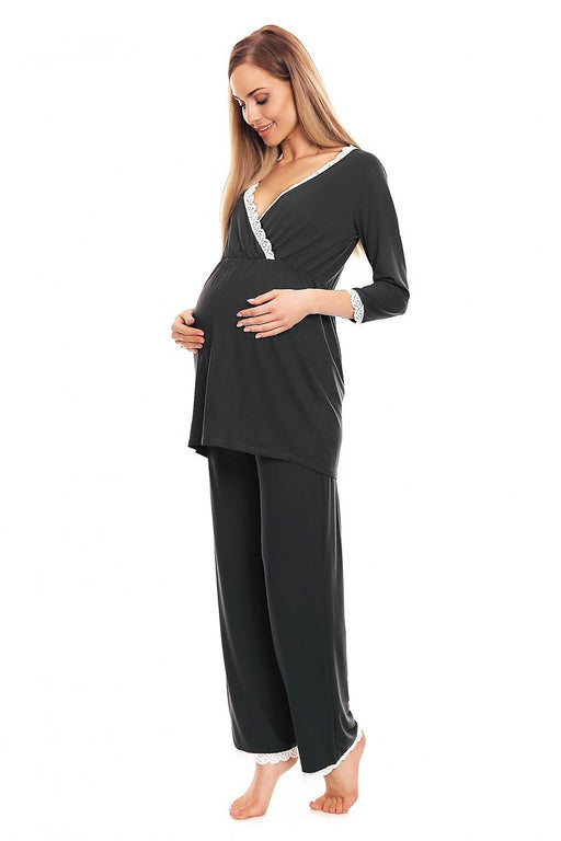 Elegant Lace Maternity & Nursing Pajama Set