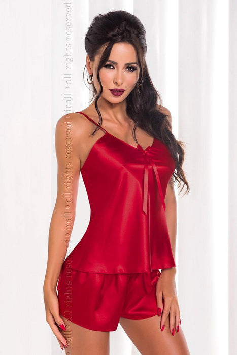 Luxurious Maroon Satin Lingerie Ensemble - Irall Collection