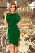 Emerald Green Asymmetrical Belted Daydress by Numoco