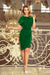 Emerald Green Asymmetrical Belted Daydress by Numoco