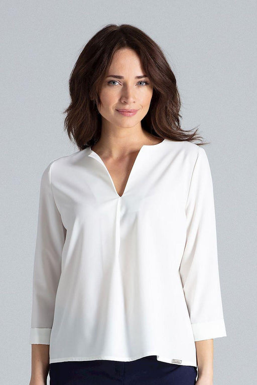 Chic Pleated Neck Blouse