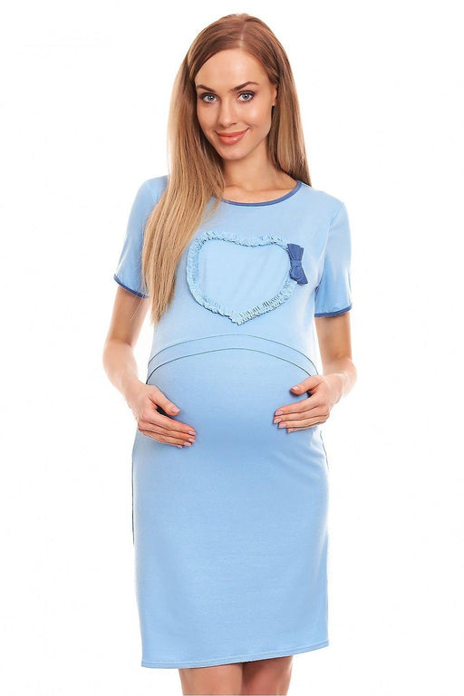 Charming Draped Heart Maternity Sleep Shirt for Moms