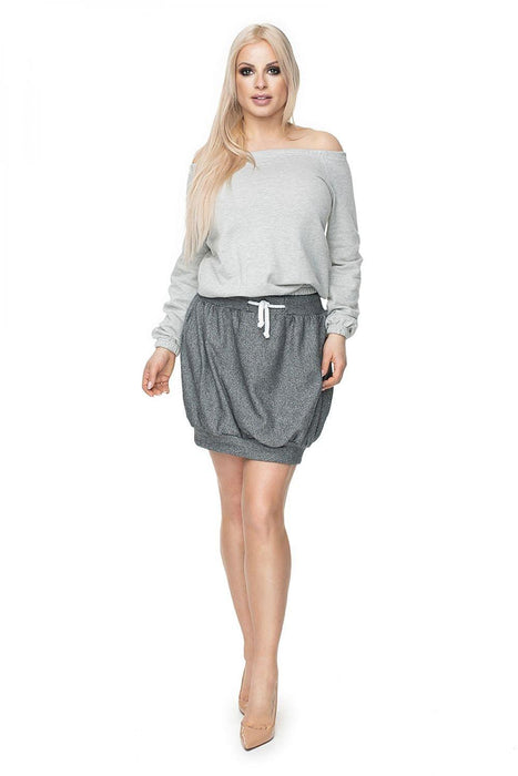 Chic Cotton Melange Bomber Skirt with Stylish Peekaboo Detail