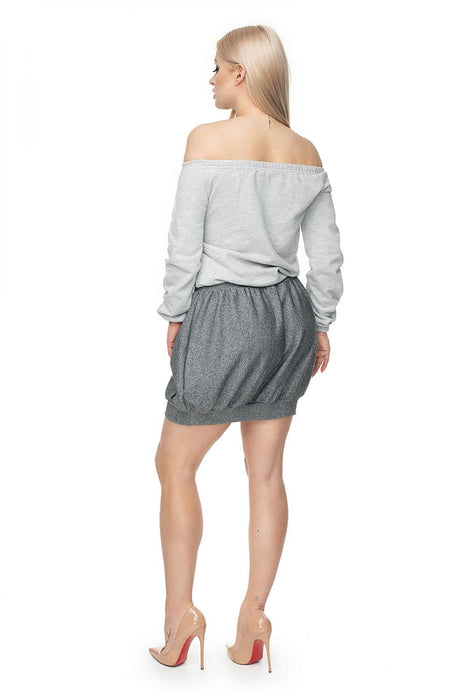 Chic Cotton Melange Bomber Skirt with Stylish Peekaboo Detail