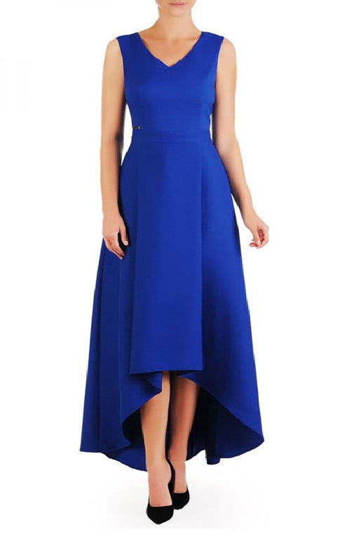 Elegant Asymmetrical Jersa Cocktail Dress with Functional Pockets