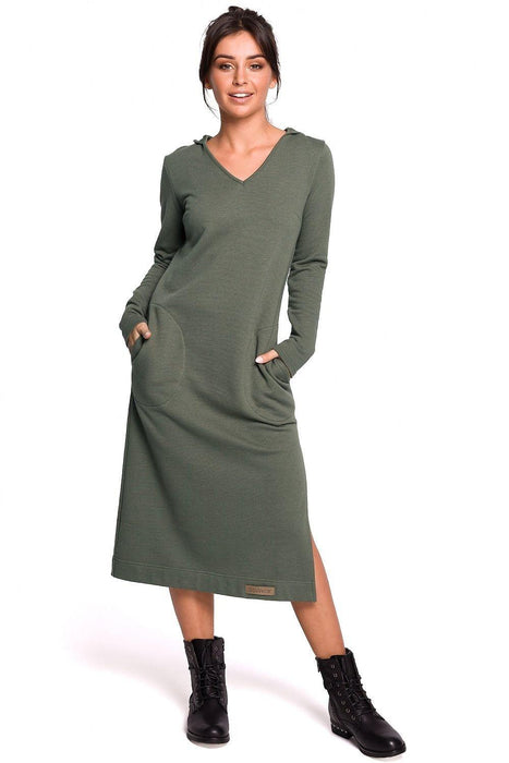 Heartfelt Casual Hooded Dress - Relaxed Daydress with Pockets