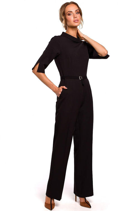 Sophisticated Collared Overall Jumpsuit