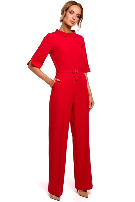 Sophisticated Collared Overall Jumpsuit