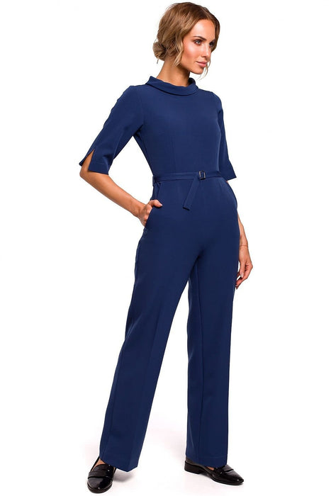 Sophisticated Collared Overall Jumpsuit