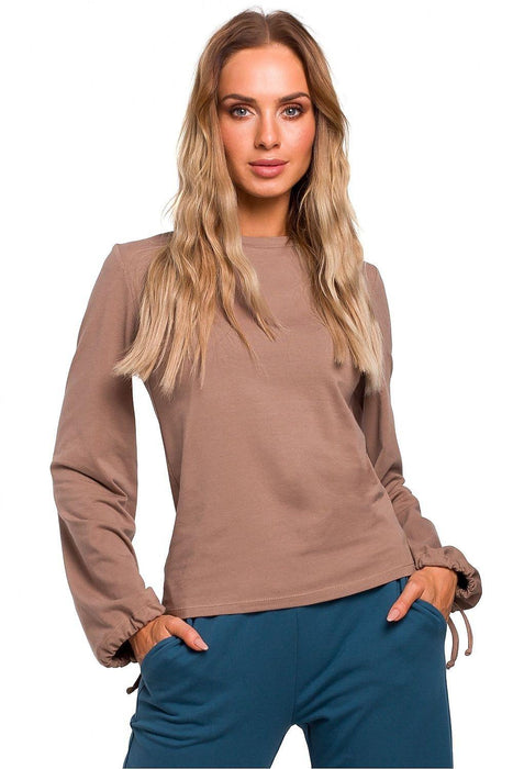 Chic Wide-Sleeve Cotton Blend Blouse