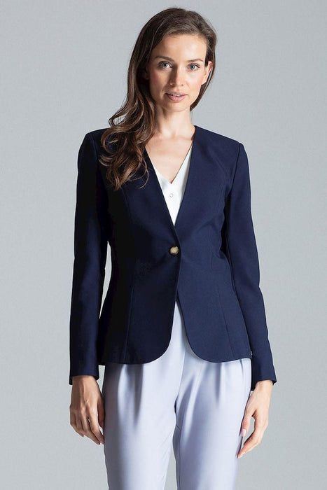 Chic Tailored Patterned Blazer with Waist Definition