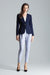 Chic Tailored Patterned Blazer with Waist Definition