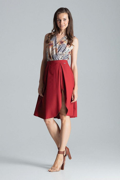 Elegant Asymmetrical Pleated Midi Skirt with Convenient Side Zipper