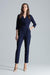 Stylish Printed Jumpsuit with Sophisticated Wrap Neckline and Fitted Waist