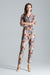 Stylish Printed Jumpsuit with Sophisticated Wrap Neckline and Fitted Waist