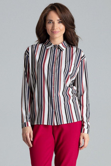 Lenitif's Chic Button-Up Relaxed Fit Long Sleeve Shirt