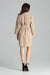 Elegant Beige Dress Coat with Gold Details