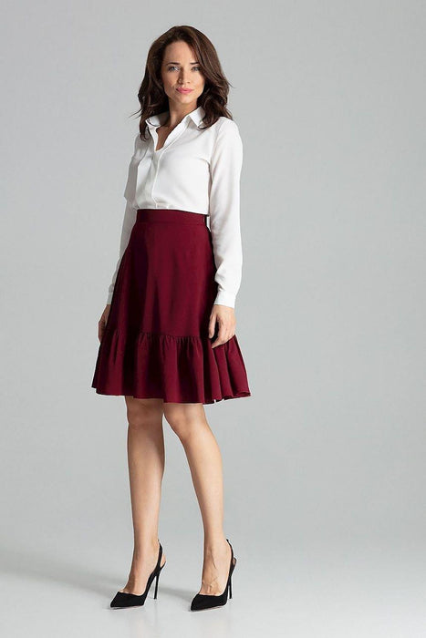 Stylish Striped Flared Skirt with Frill Detail