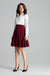 Stylish Striped Flared Skirt with Frill Detail