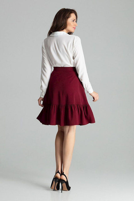 Stylish Striped Flared Skirt with Frill Detail