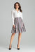 Stylish Striped Flared Skirt with Frill Detail