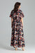 Floral Kimono Sleeve Long Dress with Stylish Envelope Neckline