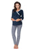 Navy Blue Maternity Pajama Set with Nursing Features for Ultimate Comfort