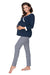 Navy Blue Maternity Pajama Set with Nursing Features for Ultimate Comfort