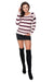 Maternity Stylish Striped Knit Sweater with Peekaboo Design