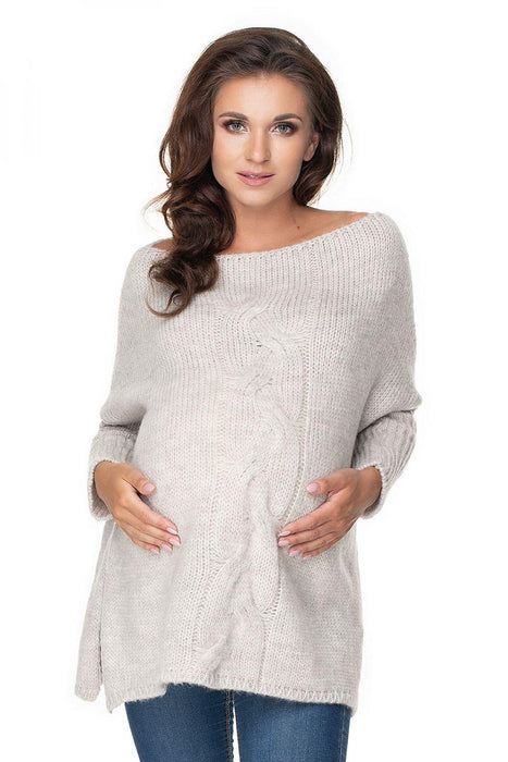 Maternity Stylish Side-Slit Knit Sweater