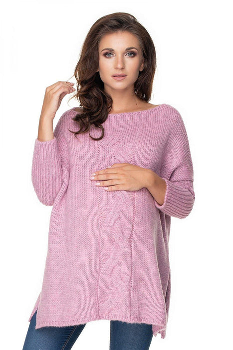 Maternity Stylish Side-Slit Knit Sweater