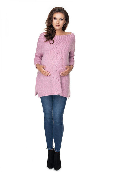 Maternity Stylish Side-Slit Knit Sweater