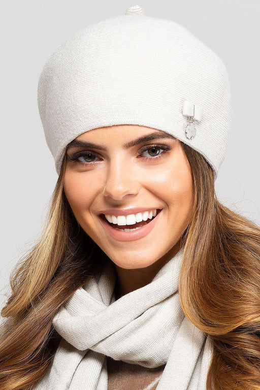 Chic Women's Beret with Decorative Bow and Pendant