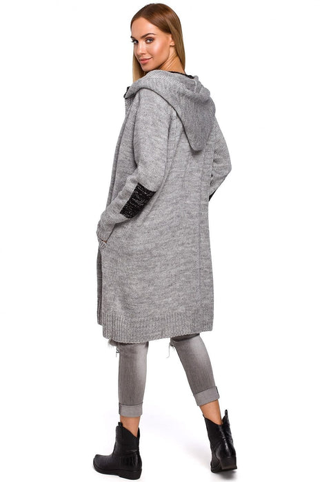 Stylish Hooded Cardigan with Distinctive Straps