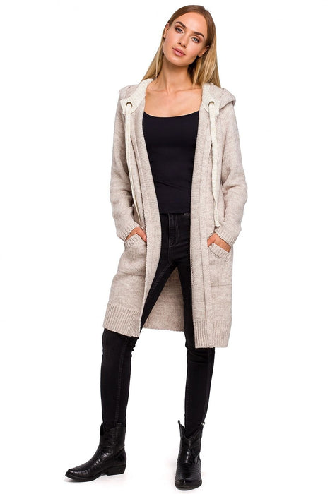 Stylish Hooded Cardigan with Distinctive Straps