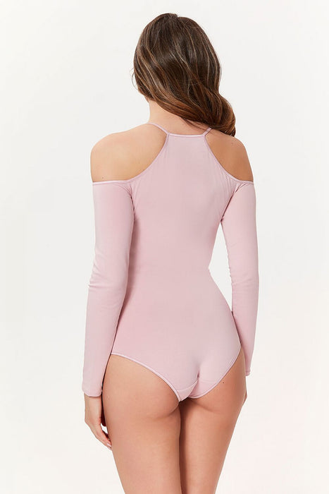 Sculpting Cotton Bodysuit with Chic Twist Accents